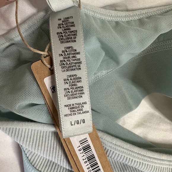 SKIMS Cotton Rib Scoop Bralette Frost Limited Edition Large NEW - Picture 7 of 7